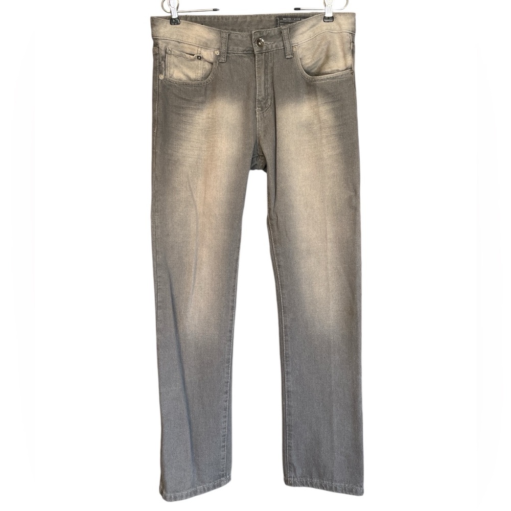 Marc Ecko Straight-Leg Gray Cream Jeans